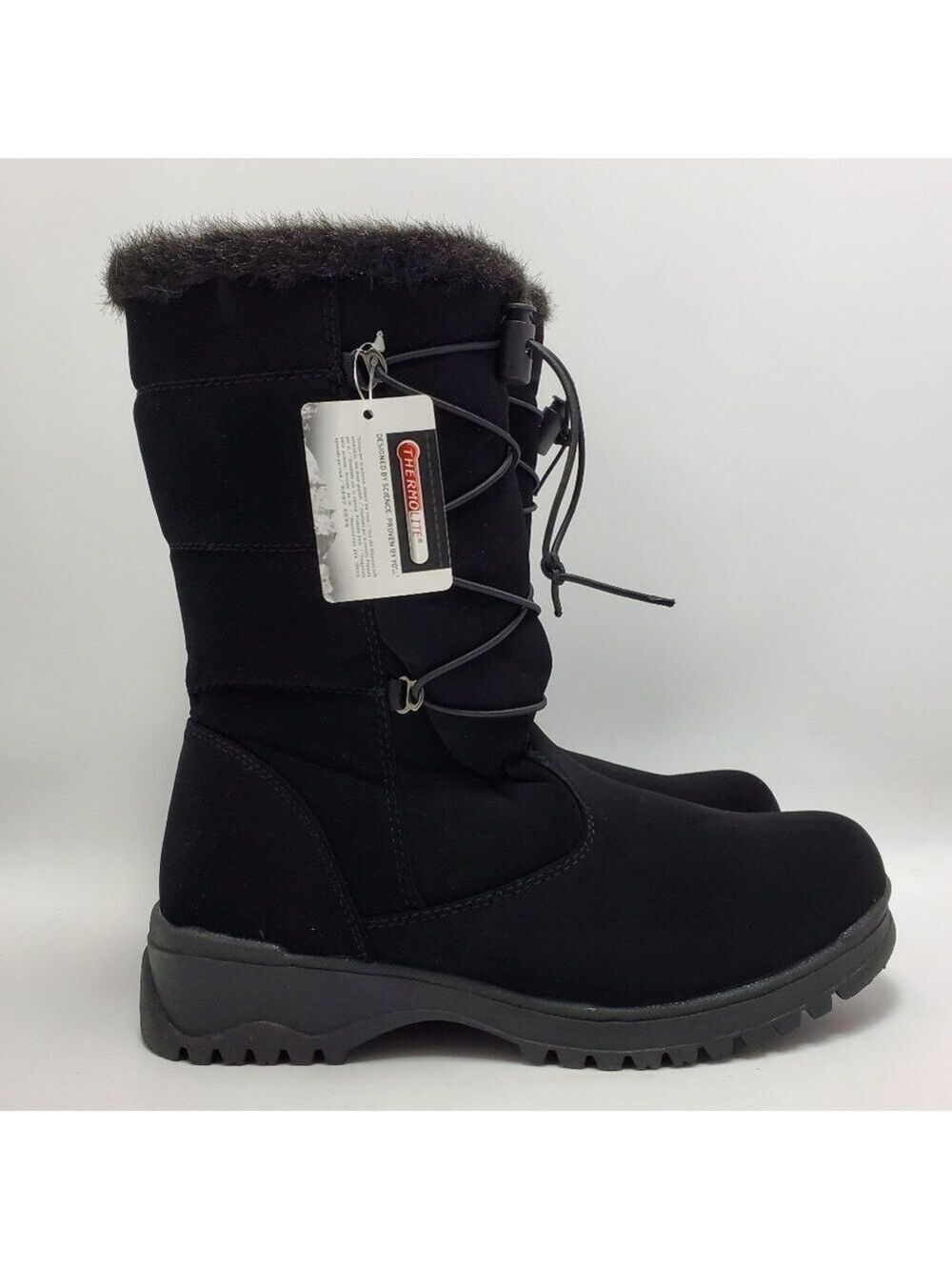 Tundra Women's Lacie Side Zipper Black Winter Boot Size 9